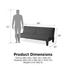 (Futon, Gray) - DHP Dillan Convertible Futon Couch Bed with Microfiber Upholstery and Wood Legs (Grey)