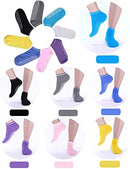 8 Pairs Non Slip Women Yoga Socks with Grips for Pilates, Unisex Yoga Sticky Socks for Martial Arts Fitness Dance Barre, Full Toe Ankle Grip Socks Cushioned for Hospital Home Workout Sports (8Colours)