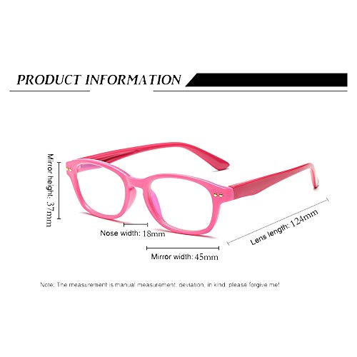 Fantia Kids Eyeglass Frame Children Soft Non-Optical Frames Clear Lens 44-17-32-130 Pink