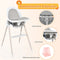 BABY JOY 3 in 1 Wooden Baby Highchair, Rocking Chair/Booster Seat/Toddler Chair Infant Dining Chairs w/Double Removable Tray, 3-Point Seat Belt & Removable Cushion (Gray)