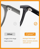 Cyxus Blue Light Blocking Glasses Square Frame Eyeglasses Computer Eyeware with Anti Eyestrain UV Block Fashion Pattern Glasses Woman(No Magnification）, (8082T15)