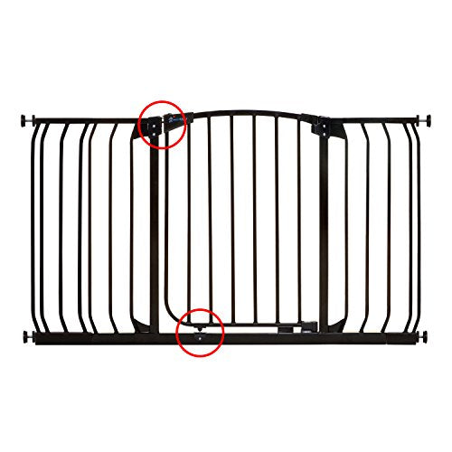 Dreambaby Chelsea Hallway Auto-Close Security Baby Safety Gate - with 9cm & 18cm Extensions - Fits Openings 97.5-133cm Wide & 75cm Tall - Black - Model F790B