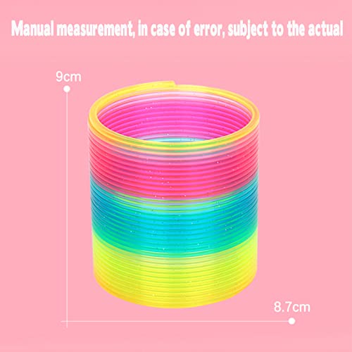 2PCS Rainbow Coil Spring Toy,Magic Spring Coil Toy,Plastic Rainbow Coil Toy,Rainbow Magic Spring Toy for Party Favors Gifts,Stocking Stuffers for Kids & Adults(Size 3.4 * 3.5 inch)