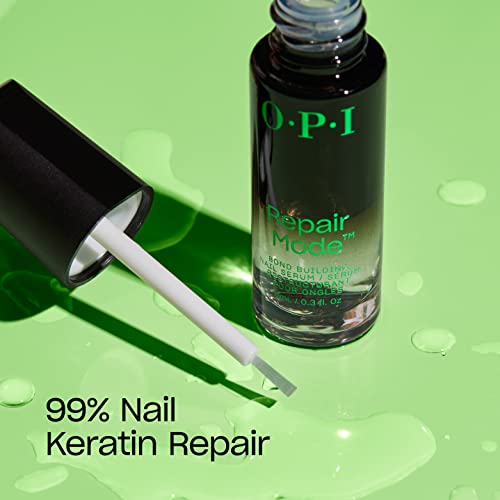 OPI Repair Mode Bond Building Nail Serum, Keratin Protein, Repaired Nails in 6 Days, Vegan Formula, Clear, 9ml