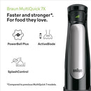 Braun Household MultiQuick 7 Hand Blender MQ7087X , Black, Hand Blender, Food Processor, Mixer, Juicer, ActiveBlade System, EasyClick Plus System, Splash Control