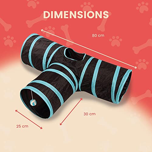 Floofi Cat Tunnel, Cat Tunnels for Indoor Cats, Kitty Toys, Cat Tube, Rabbit Tunnel, Dog Tunnel, Bunny Tunnel, Cat Play Tunnel, Cat Tunnel Toy, Cat Tubes and Tunnels (Red)