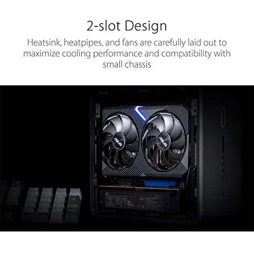 ASUS Dual NVIDIA GeForce RTX 3050 OC Edition Gaming Graphics Card - PCIe 4.0, 8GB GDDR6 Memory, HDMI 2.1, DisplayPort 1.4a, 2-Slot Design, Axial-tech Fan Design, 0dB Technology, Steel Bracket