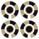 Acclaim Lawn Bowls Identification Stickers Markers 4 Full Sets Of 4 Self Adhesive Segmented (Black/Gold)