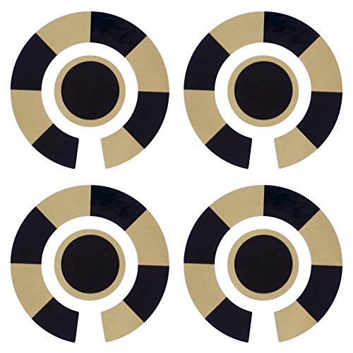 Acclaim Lawn Bowls Identification Stickers Markers 4 Full Sets Of 4 Self Adhesive Segmented (Black/Gold)