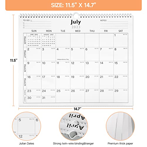 Lbylyhxc 2024 Calendar - from Now to December 2024, 18-month wall calendar for 2023-2024, 14.7 x 11.5 inches, minimalist and eco-friendly design contains Julian dates (ECO-FRIENDLY)