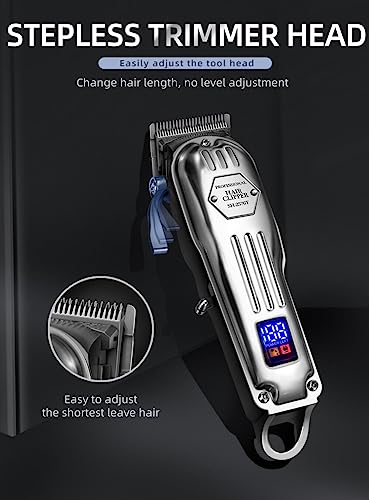 2 in 1 Full Metal Combo Kit Barber Hair Clipper For Men Professional Electric Beard Hair Trimmer Rechargeable Haircut