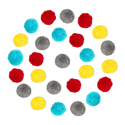 Chiwava 24PCS 1.8" Catnip Furry Cat Toys Ball Soft Pom Pom Balls Kitten Chase Quiet Play Assorted Color