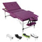 Zenses Massage Table 75cm Portable 3 Fold Aluminium Beauty Bed Violet