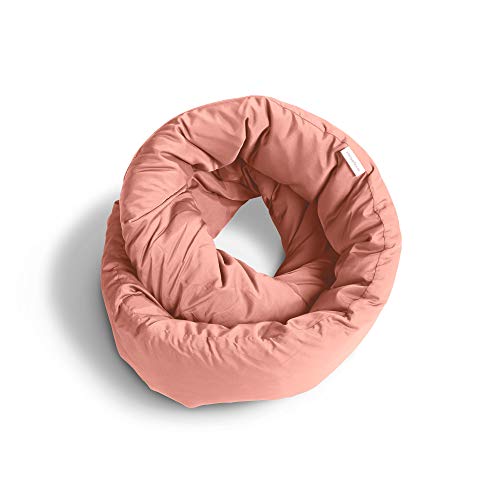 Huzi Infinity Pillow - Versatile Soft Neck Support Scarf Travel Pillow for Sleep in Flight, Airplane (Pink)