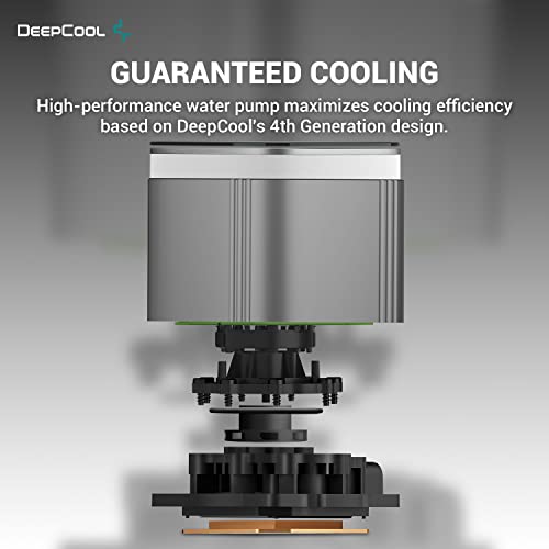 DeepCool LS520 SE Liquid Cooler 240mm 4th Gen Dual-Chamber Pump 3100RPM 280w TDP AIO Cooler Anti-Leak Tech with ARGB Fans CPU Water Cooler for AMD AM4/AM5 LGA 1700/1200, Black