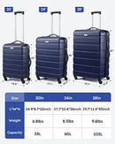 Suitour Luggage 3 Piece Sets Hard Shell Luggage Set Spinner Wheels, TSA Lock, 20 24 28 inch Travel Suitcase Sets, Dark Blue, Dark Blue, Hardside Luggage Set With Spinner Wheels