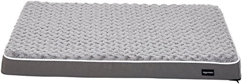 Amazon Basics Ergonomic Foam Pet Dog Bed, 69 x 91 centimeters, Grey