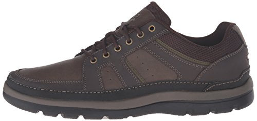 ROCKPORT Men's Get Your Kicks Mudguard Blucher Oxford, Dark Brown Leather, 16 Wide