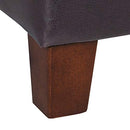 HomePop Leatherette Tufted Square Storage Ottoman with Hinged Lid, Brown