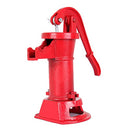 Youwise Red Cast Iron Pitcher Pump 25 ft Lift, Retro Hand Water Pump, Manual Water Suction Pump for Home, Yard, Garden, Farm, Pond