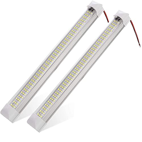 ANYPOWK 12 Volt LED Lights Bar, Daylight 6000K 13.4 Inch 108 LED 5W 500 Lumens, LED Car Interior Light Strip with Switch for RV Boat Trailer Camper, Pack of 2