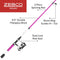 Zebco Roam Spinning Reel and 2-Piece Fishing Rod Combo, Durable Fiberglass Rod with ComfortGrip Handle, Right or Left-Hand Interchangeable Retrieve, Pink
