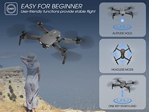 NEHEME NH525 Drone for Kids with 1080P HD Camera, Foldable Mini Drones RC Quadcopter with WiFi FPV Live Video, Altitude Hold, Toys for Adults or Beginners, 2 Batteries 26 Mins