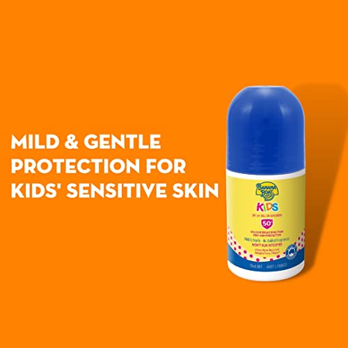 Banana Boat Kids Sunscreen Roll On SPF50+ 75ml, UVA/UVB, Mild & Gentle, Fragrance-Free, 4-Hour Water Resistant, Made in Australia