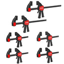 HAUTMEC Bar Clamps for Woodworking,One Handed Quick Grip Clamp/Spreader,12-Inch (2) and 6-Inch (4) wood clamps set with 150 Lbs Load Limit, for Woodworking and DIY HT0290-CL