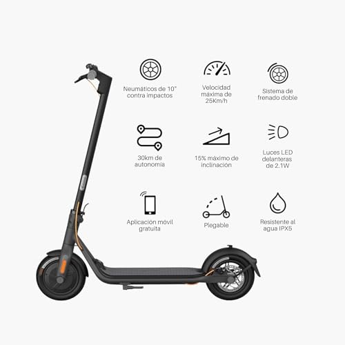 Segway Ninebot Electric Kick Scooter F30 Models with 30km Long Range, Pneumatic Tire, Dual Brakes - Commuter E-Scooter for Adults