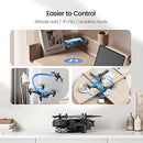 DEERC D20 Mini Drone with Camera for Kids, Remote Control Toys Gifts for Boys Girls with Voice Control, Gestures Selfie, Altitude Hold, Gravity Control, One Key Start, 3D Flips 2 Batteries, Blue