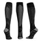 Compression Sports Socks for Men Women 15-29mmhg Graduated Compression Support Plantar Fasciitis Stockings Reflective Stripe Swellings Knee-High Socks for Running Pain Relief Boosts Circulation