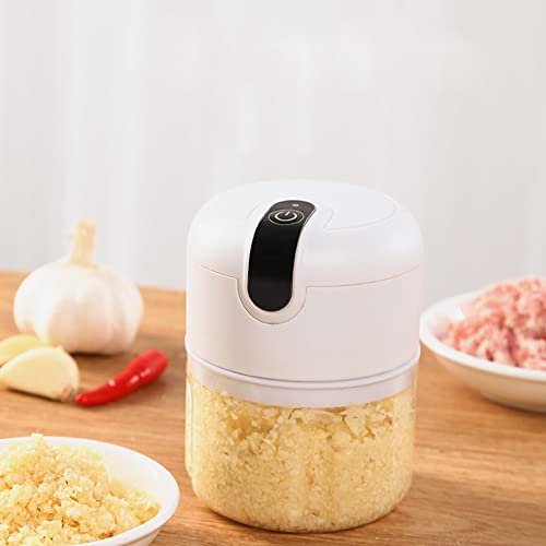 JDSI Electric Mini Garlic Chopper – Small Wireless Food Processor Portable Mini Garlic Choppers Blender Mincer Waterproof USB Charging (Electric Garlic Cutter)