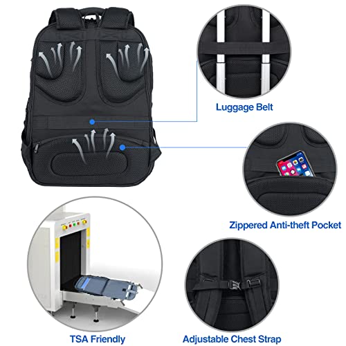 KROSER TSA Friendly Travel Laptop Backpack 17.3 Inch, Black Grey, 18.4 inch, Daypack Backpacks