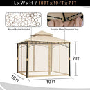 Replacement Mosquito Netting Screen Walls for Gazebo Size 10 Ft X 10 Ft (Gazebo Mosquito Net Only)