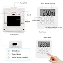 Magnetic Kitchen Digital Timer Clock Alarm with Mute/Loud Alarm Switch,3 in 1 Multifunctional 24H Count UP/Down Timer,Large LCD Display Memory Function Digital Timer for Cooking Learning(White)