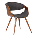 Armen Living Butterfly Dining Chair in Charcoal Fabric and Walnut Wood Finish