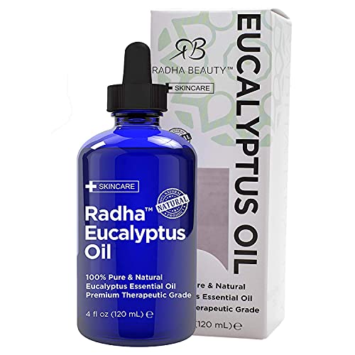 Radha Beauty Eucalyptus Essential Oil 4 oz - 100% Pure & Therapeutic Grade