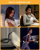 LED Neck Reading Light, Book Light for Reading in Bed, 3 Colors, Multi-Level Brightness Adjustment, Bendable Arms, Upgrade Rechargeable with 1800mAh Large Capacity.