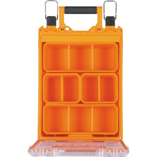 Klein Tools 54808MB MODbox Tall Compartment Box, Half-Width Modular Storage Toolbox with 4 Removable Bins for Fasteners and Small Components