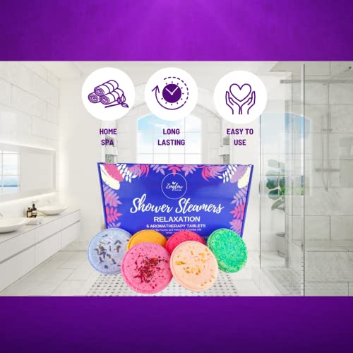 Zenglow Shower Steamers with Essential Oils [6] Pieces 200 g – Best Gifts for Women - Valentines Day - Gifts for Mum - Shower Bombs - Christmas