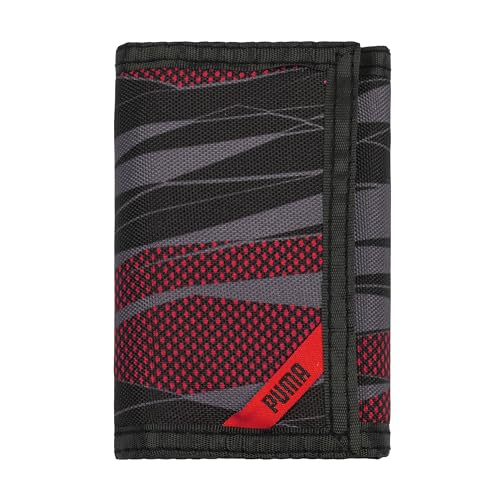 PUMA Kids' Rise Trifold Wallet, Red/Black, One size