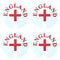 Acclaim Jumbo 6 cm England White Red Lawn Bowls Identification Stickers Markers 4 Full Sets Of 4 Self Adhesive