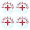 Acclaim Jumbo 6 cm 1 x England Red 1 x England Black Red Lawn Bowls Identification Stickers Markers 2 Full Sets of 4 Self Adhesive