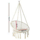 Gardeon Hammock Chair Outdoor Hanging Bed Cotton Portable Indoor 124CM Cream