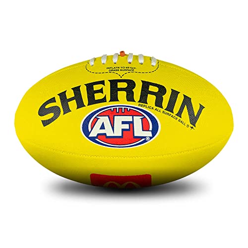 Sherrin AFL Replica All Surface Football, Yellow, Size 5