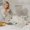 Cozy Bliss Luxury Super Soft Striped Faux Fur Throw Blanket for Couch, 50"x60" Beige, Warm Milky Plush Blanket for Sofa Bed Living Room Bedroom (Stripe-Beige)