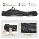 Lixada Fishing Rod Case, Portable Folding Fishing Rod Case Fishing Pole Reel Storage Bag Fishing Gears Organizer