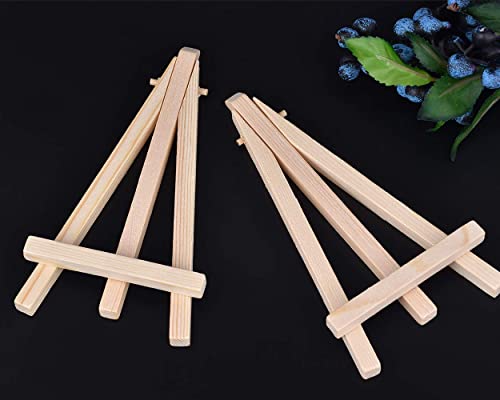 [Mini 6 Inch] Wood Easel 12 Pieces Desk Display Easel Stand for Paintings Cards Photos