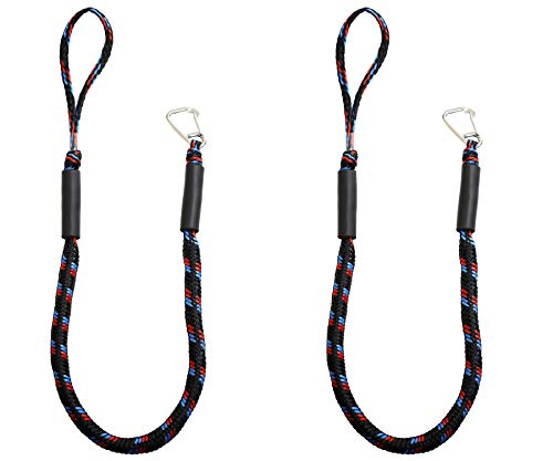 Colourful Bungee Boat Dock Lines with Hook 4 Feet Dockline Mooring Rope Boat Accessories Docking Lines PWC Shock Cords for Boats Kayak, Jet Ski, Canoe, Power Boat Wave Runner, SeaDoo, Watercraft 2pcs